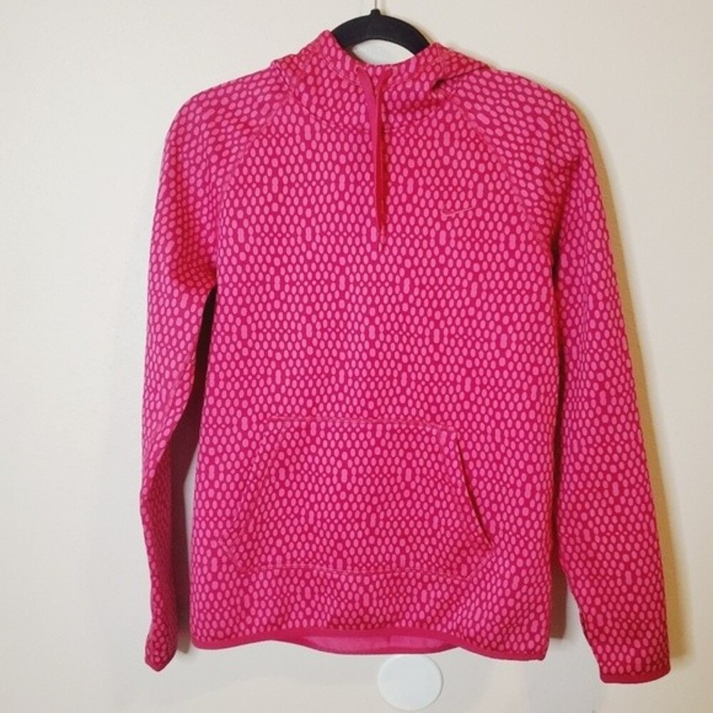 Nike Therma Fit hot pink mirror dot pullover Sweatshirt hoodie